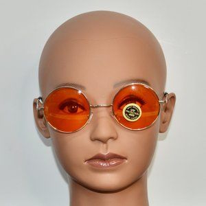 Vintage Style Orange Round Retro Sunglasses